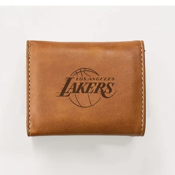 Tan Leather Wallet Los Angeles Lakers New - Picture 2 of 16